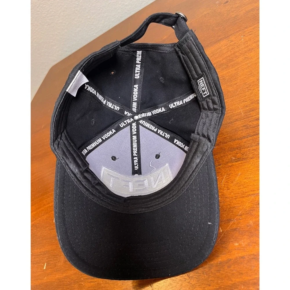 NEFT Vodka Black Adjustable Strapback Hat Cap Embroidered Logo